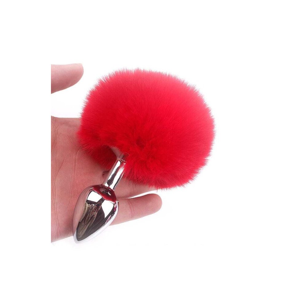Ponpon Yumuşak Tüylü Metal 7 Cm Anal Fantezi Ürünü Anal Rabbit Plug Ve Tıkaç