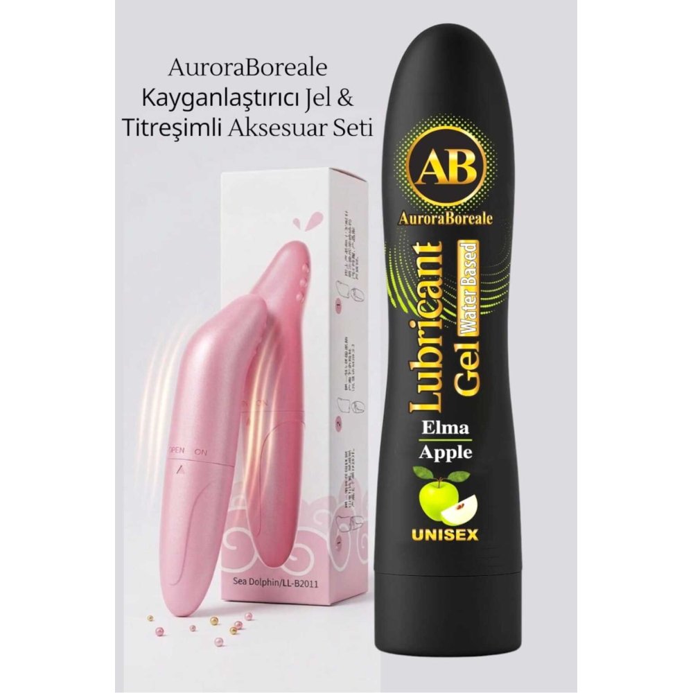 Premium 125 ML Elma Aromalı Kayganlaştırıcı Jel Güçlü Titreşim 2 li Aksesuar Set