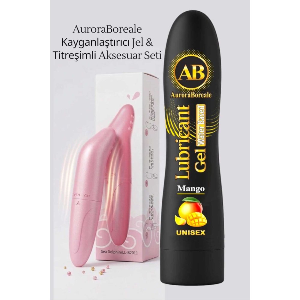 Premium 125 ML Mangolu Kayganlaştırıcı Jel Pembe Güçlü Titreşim 2 li Aksesuar Set