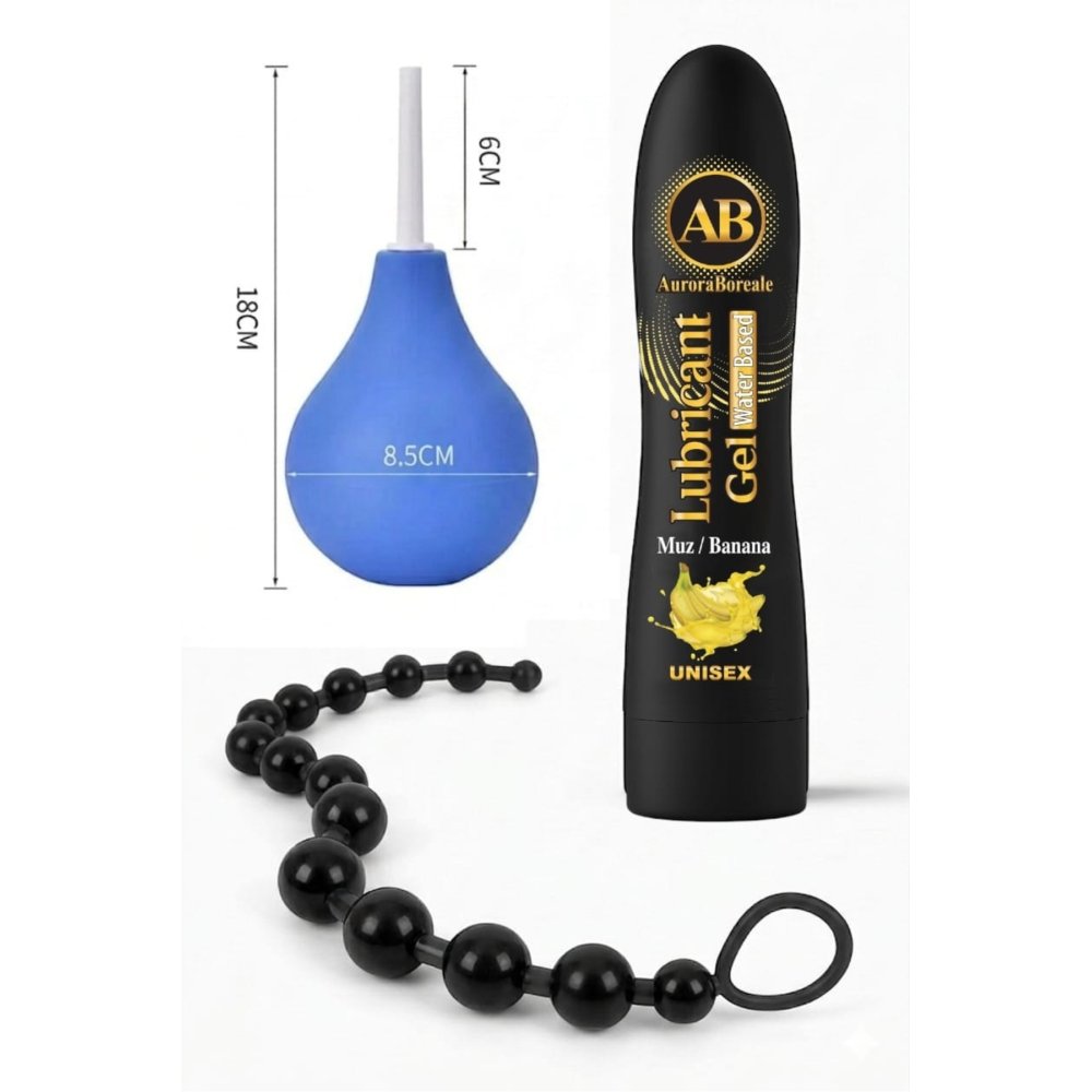 Premium 125 ML Muzlu Kayganlaştırıcı Jel Temizleme Pompası Boncuk Aksesuar Set