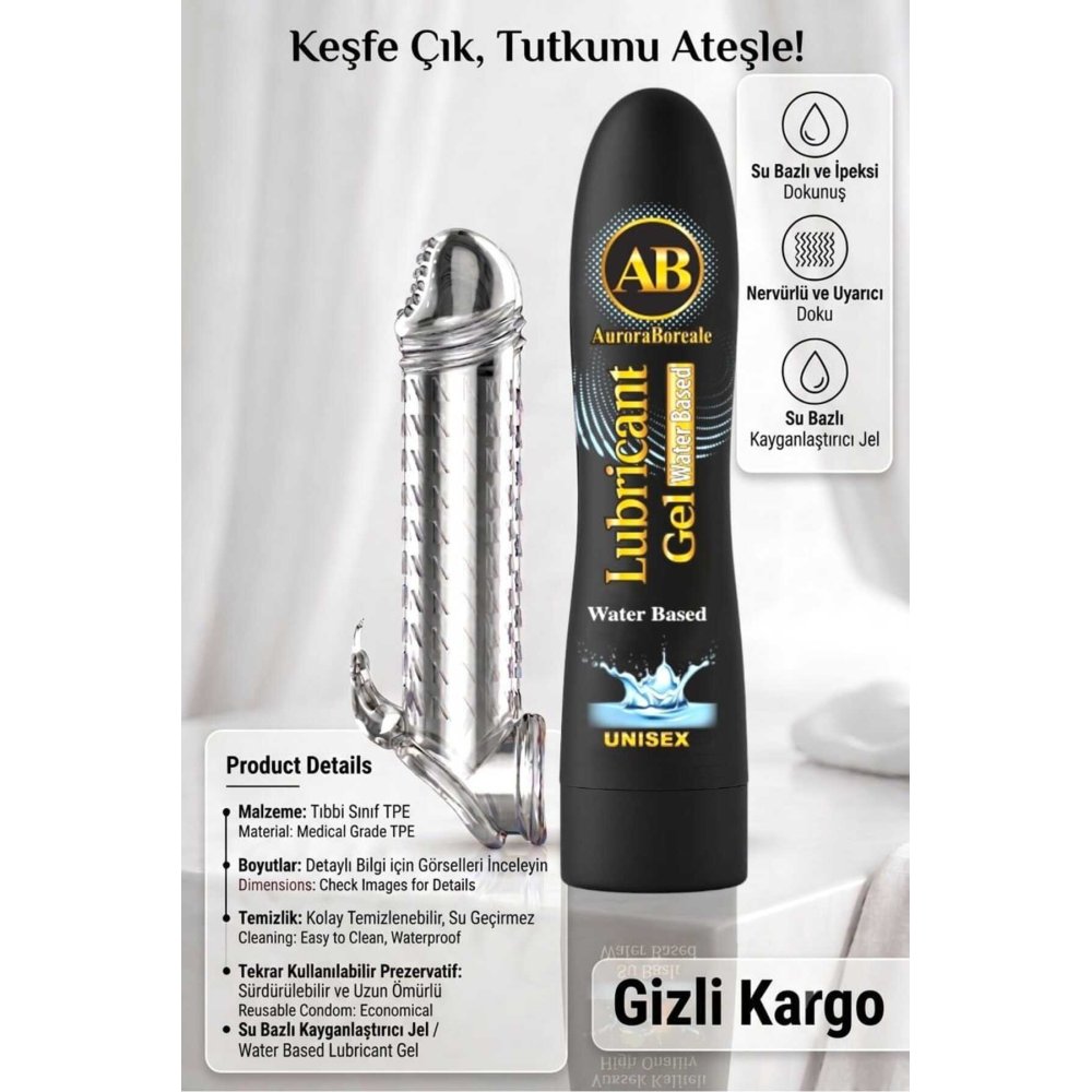 Premium 125 ML Sade Su Bazlı Kayganlaştırıcı Lubricant Jel Tekrar Kullanılabilir Prezervatif Sepeti