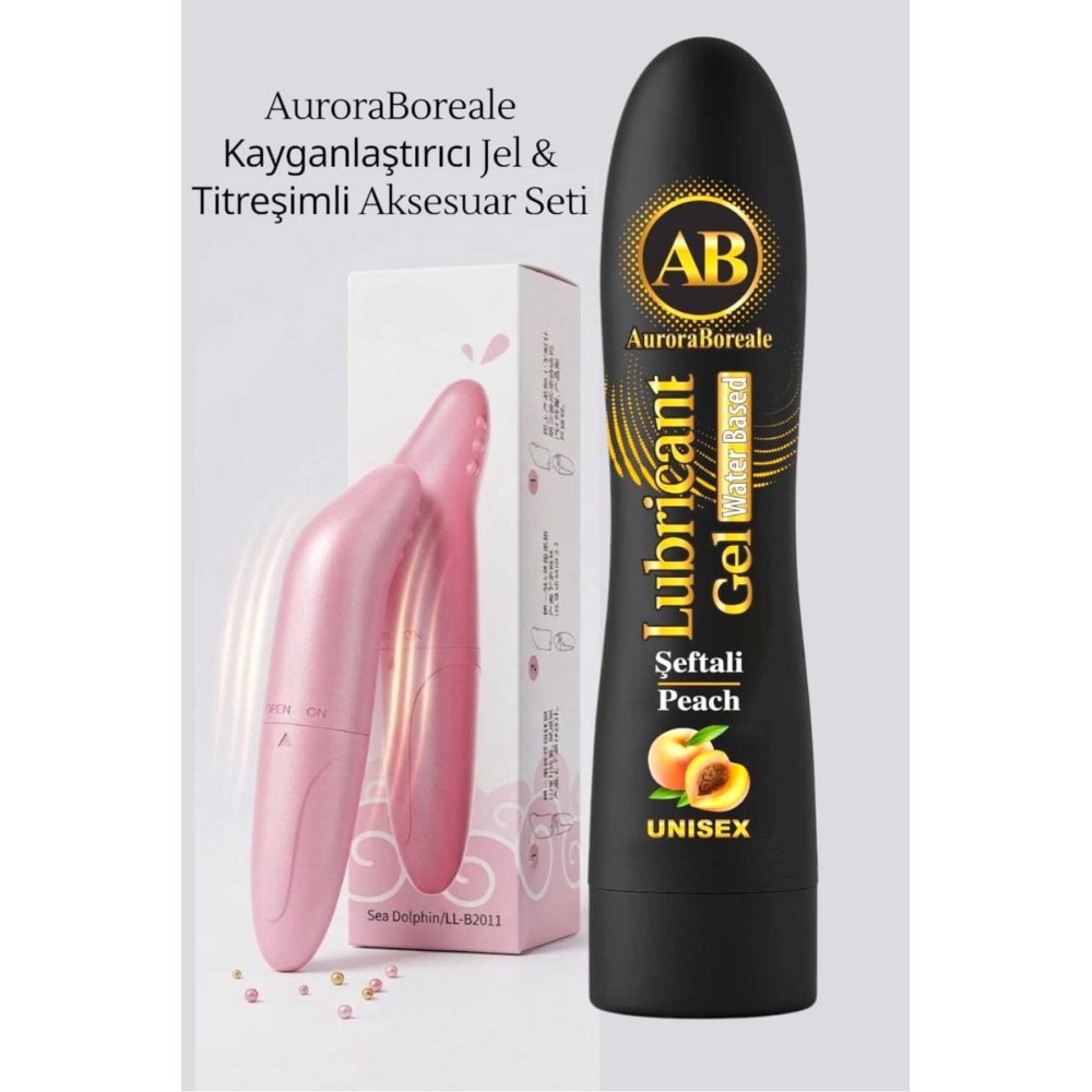 Premium 125 ML Şeftali Aromalı Kayganlaştırıcı Jel Güçlü Titreşim 2 li Aksesuar Set
