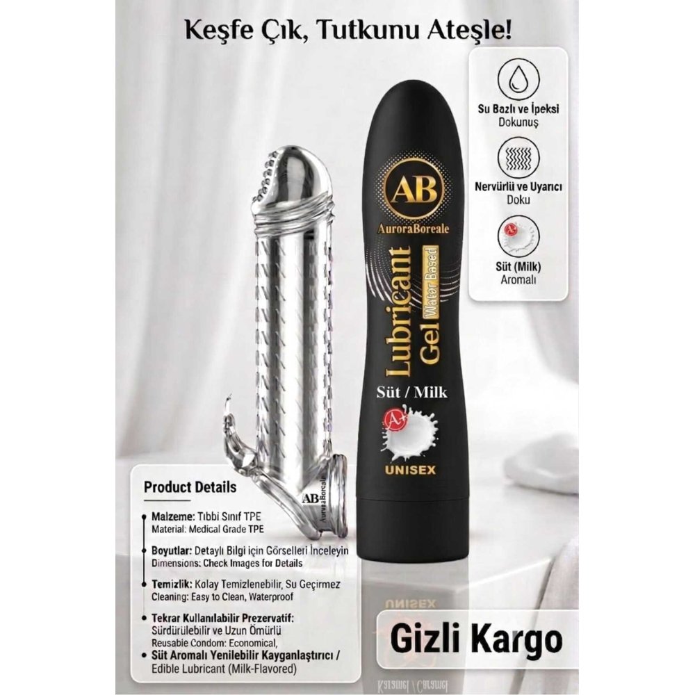 Premium 125 ML Süt Aromalı Kayganlaştırıcı Lubricant Jel Tekrar Kullanılabilir Prezervatif Sepeti