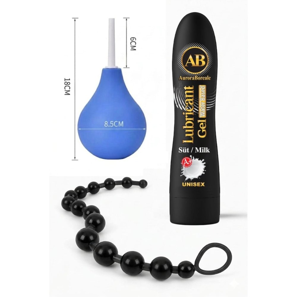 Premium 125 ML Sütlü Kayganlaştırıcı Jel Temizleme Pompası Boncuk Aksesuar Set