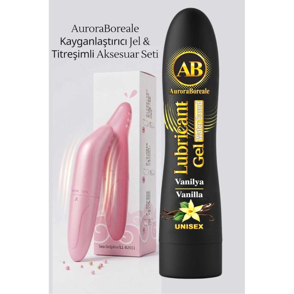 Premium 125 ML Vanilyalı Kayganlaştırıcı Jel Pembe Güçlü Titreşim 2 li Aksesuar Set