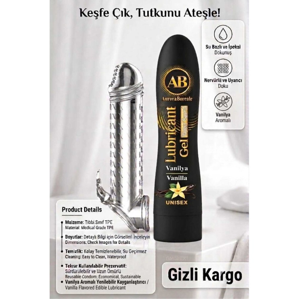 Premium 125 ML Vanilyalı Kayganlaştırıcı Lubricant Jel Tekrar Kullanılabilir Prezervatif Sepeti