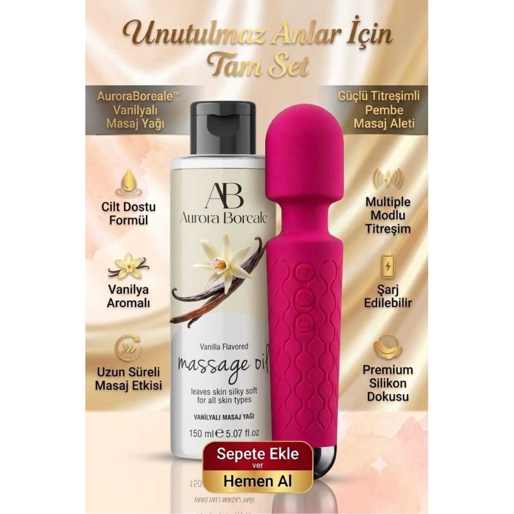 Premium 150 ML Vanilya Kokulu Masaj Jeli Masaj Aleti Aksesuar Avantajlı Sepet