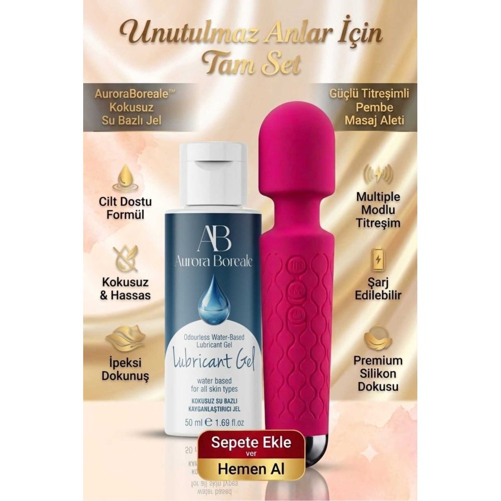 Premium 50 ML Sade Su Bazlı Kayganlaştırıcı Jel Masaj Aleti Aksesuar Avantajlı Sepet