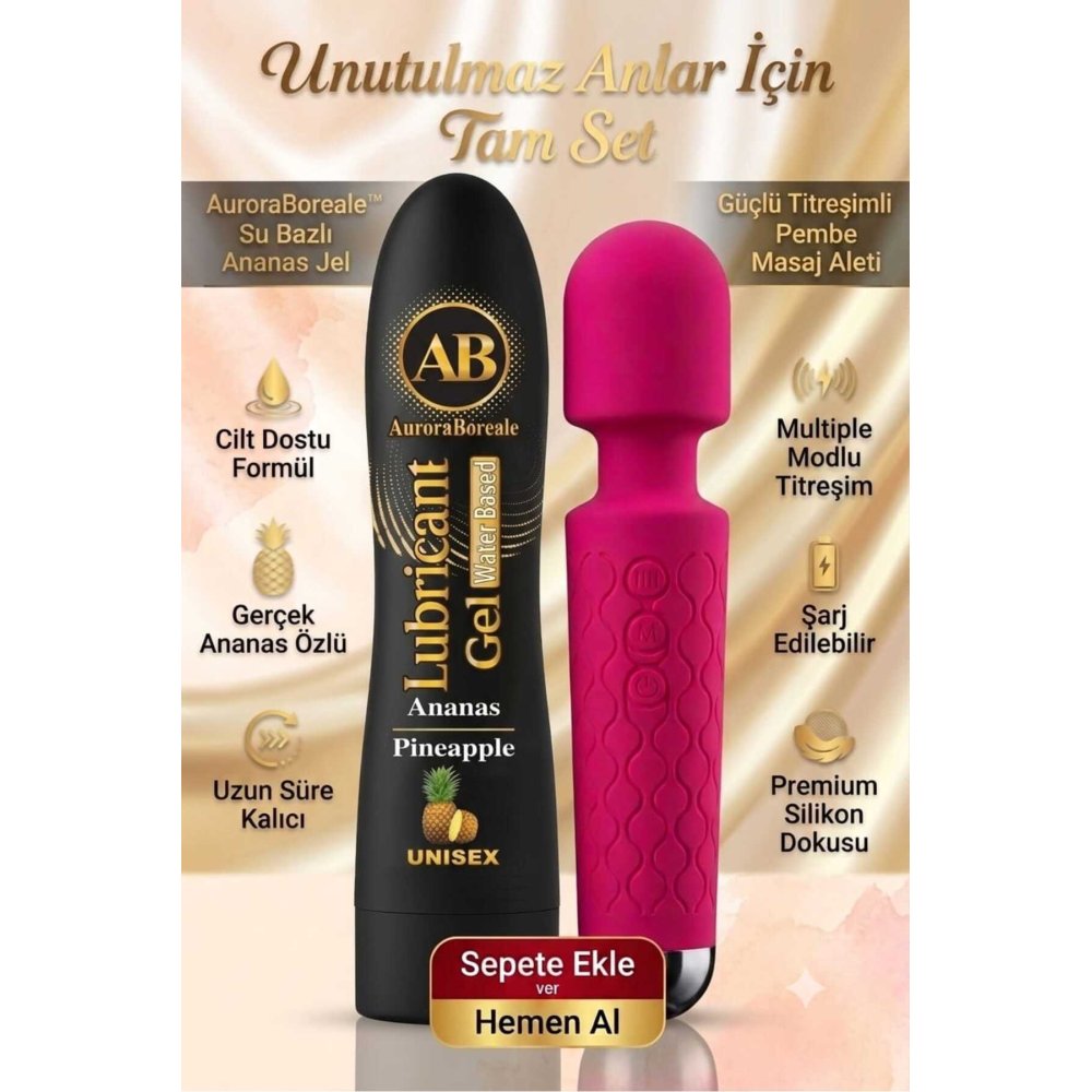 Premium Ananas Aromalı 125 ML Kayganlaştırıcı Jel Masaj Aleti Aksesuar Avantajlı Sepet