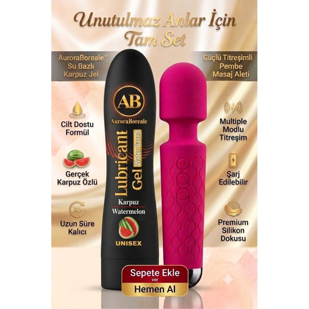 Premium Karpuz Aromalı 125 ML Kayganlaştırıcı Jel Masaj Aleti Aksesuar Avantajlı Sepet