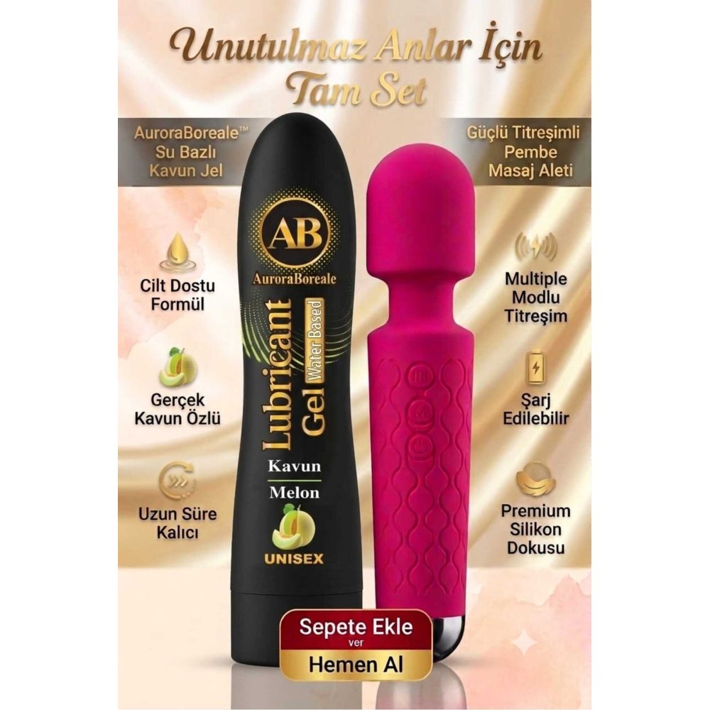 Premium Kavun Aromalı 125 ML Kayganlaştırıcı Jel Masaj Aleti Aksesuar Avantajlı Sepet