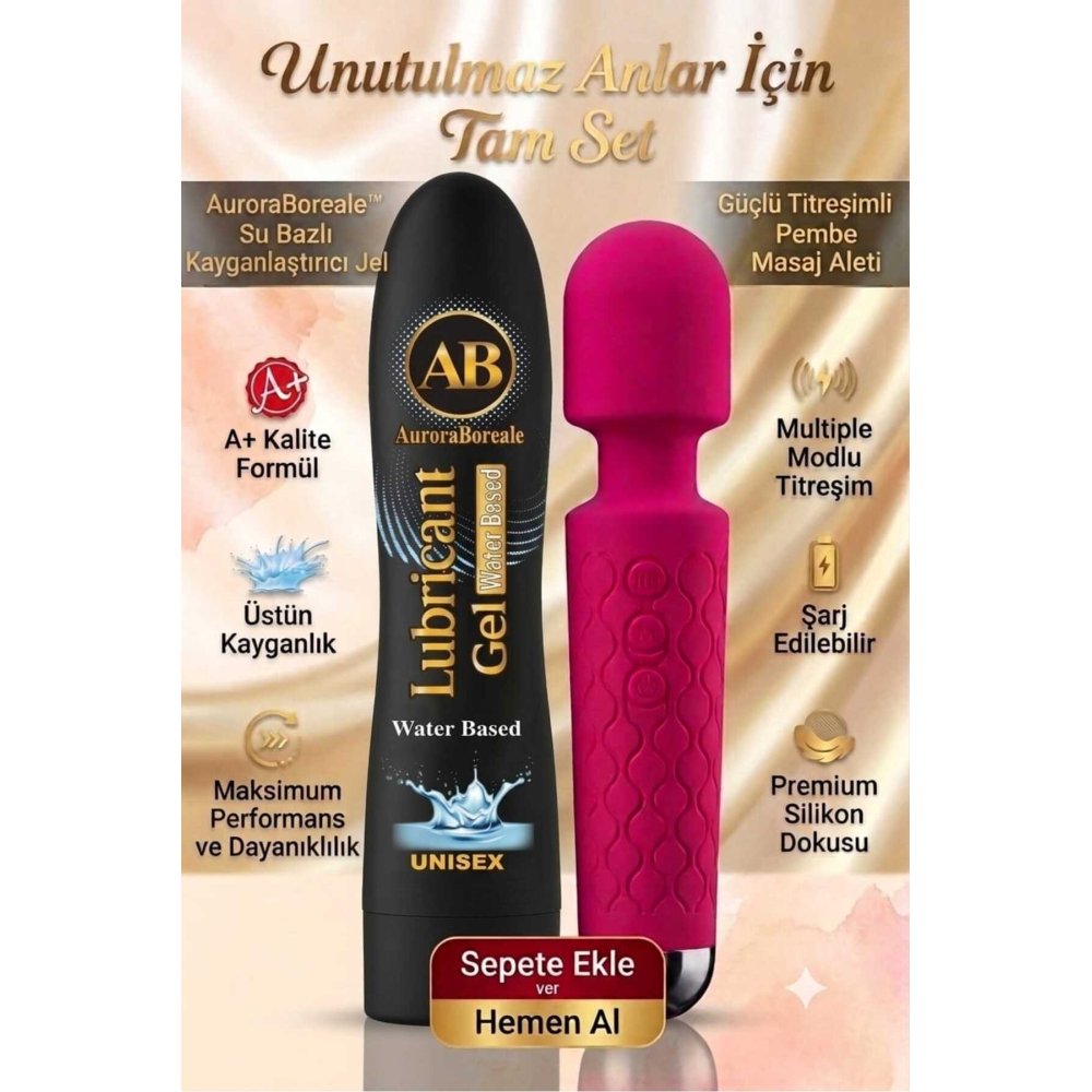 Premium Sade Su Bazlı 125 ML Kayganlaştırıcı Jel Masaj Aleti Aksesuar Avantajlı Sepet