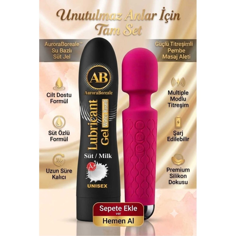 Premium Süt Aromalı 125 ML Kayganlaştırıcı Jel Masaj Aleti Aksesuar Avantajlı Sepet