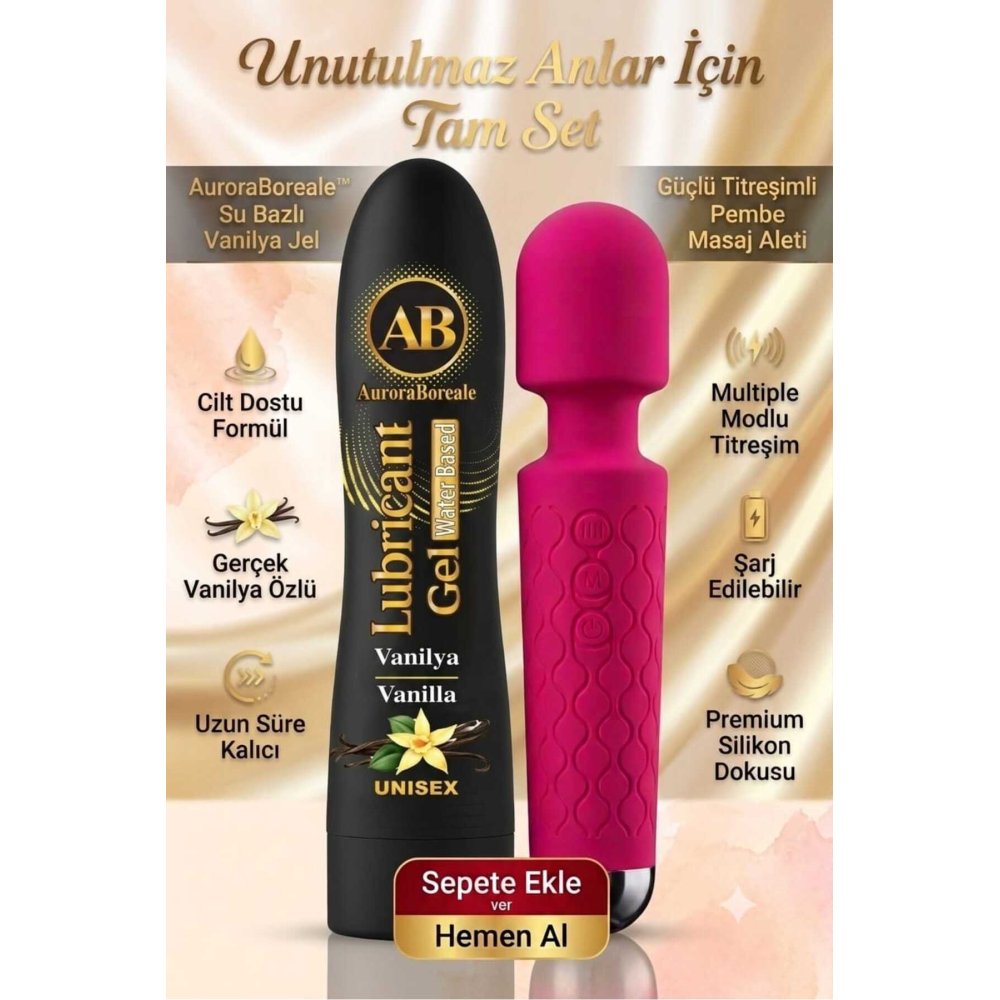 Premium Vanilya Aromalı 125 ML Kayganlaştırıcı Jel Masaj Aleti Aksesuar Avantajlı Sepet
