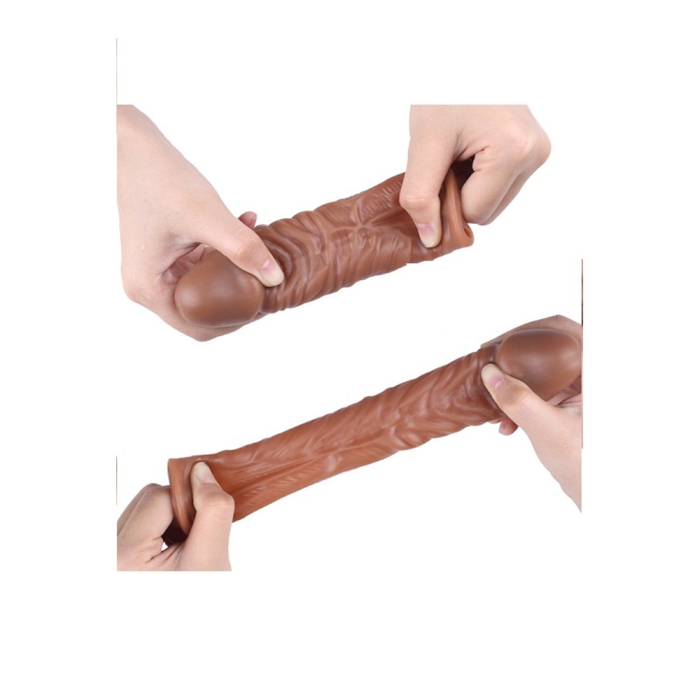 Realistik 14 Cm Penis Kılıf Oyuncak Dildo Kılıfı Premium Karamelli Kayganlaştırıcı Jel 2 li Set — görsel 5