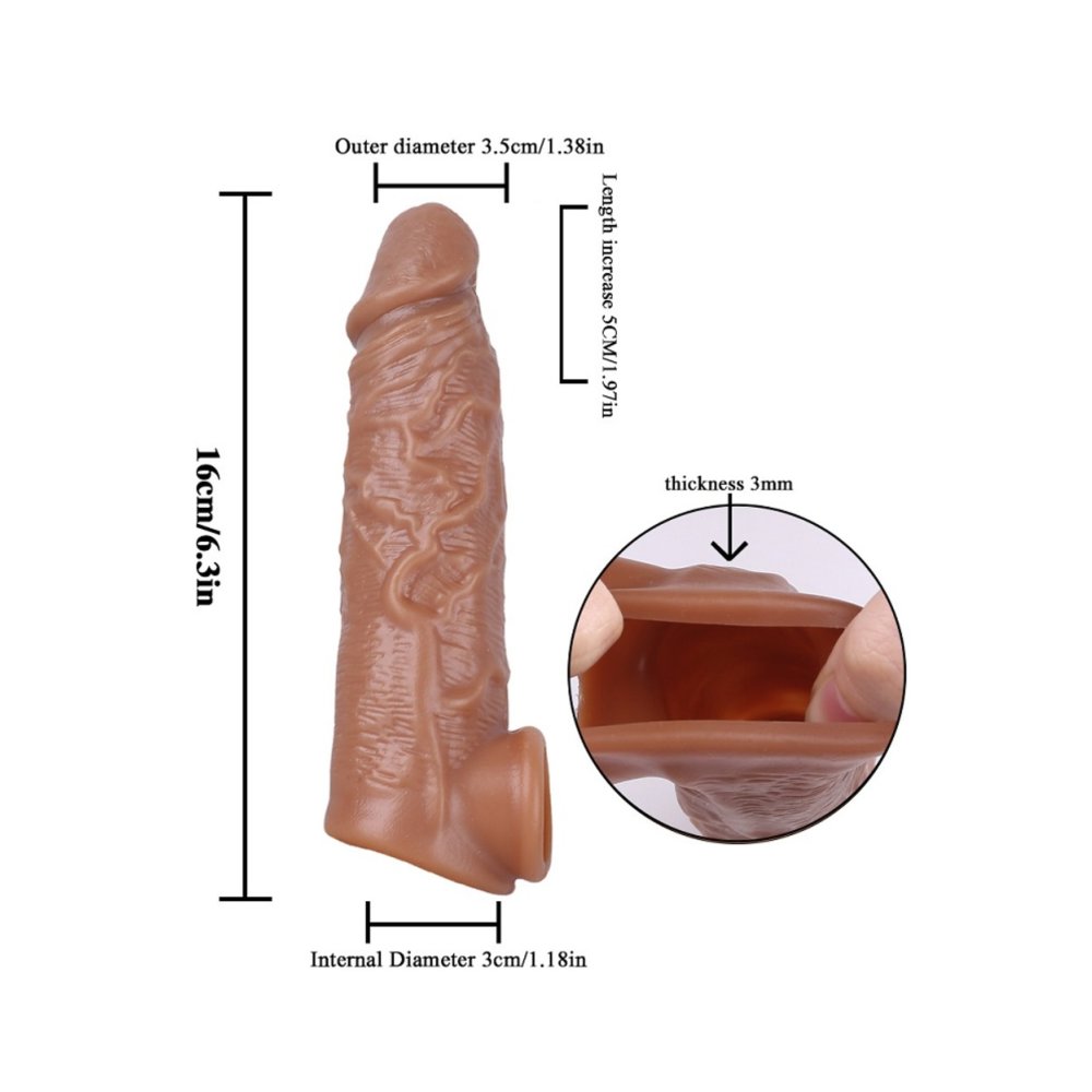 Realistik 16 Cm Penis Kılıf Oyuncak Dildo Kılıfı Premium Vanilyalı Kayganlaştırıcı Jel Set — görsel 2