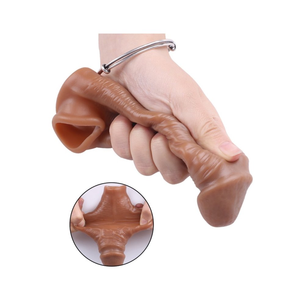 Realistik 16 Cm Penis Kılıf Oyuncak Dildo Kılıfı Premium Vanilyalı Kayganlaştırıcı Jel Set — görsel 3