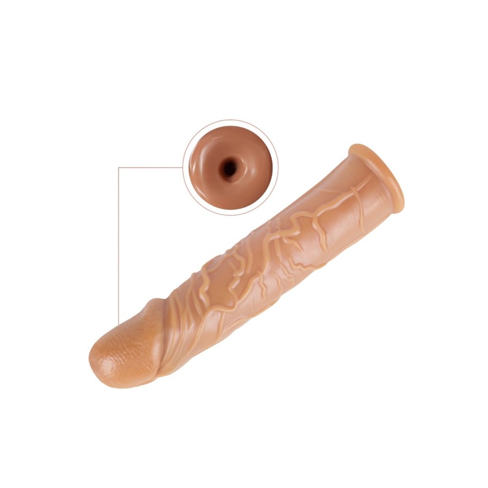 Realistik 18 cm Boyunda Damarlı Kaliteli Esnek Silikon penis kılıfı — görsel 3