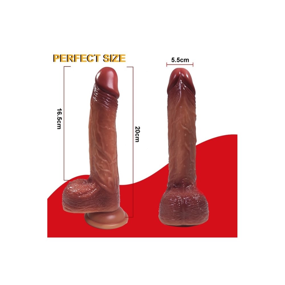 Şarjlı Çift Katmanlı Uzaktan Kumandalı Isıtmalı 360 Derece Dönen Realistik Vibratör Dildo Hediyeli — görsel 7