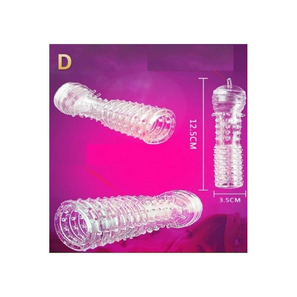 Şeffaf silikon ve tırtıklı 5 li Penis kılıfı seti Modelleri VİP SET — görsel 5
