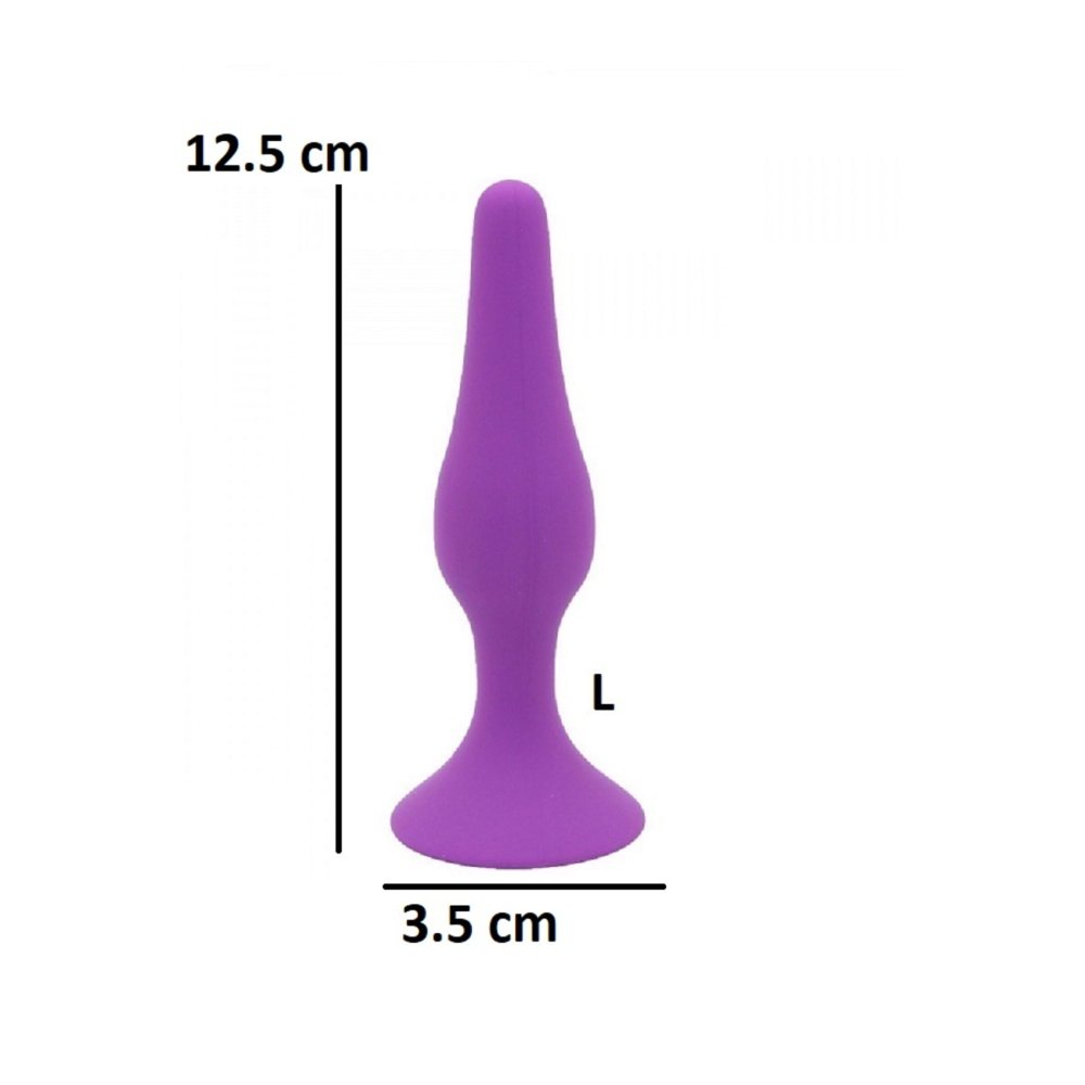 Silikon Vantuzlu L Model 12.5 cm Uzunluğunda Mor Anal Plug Tıkaç — görsel 2