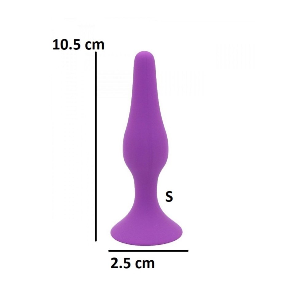 Silikon Vantuzlu S Model 10 cm Uzunluğunda Mor Anal Plug Tıkaç — görsel 2