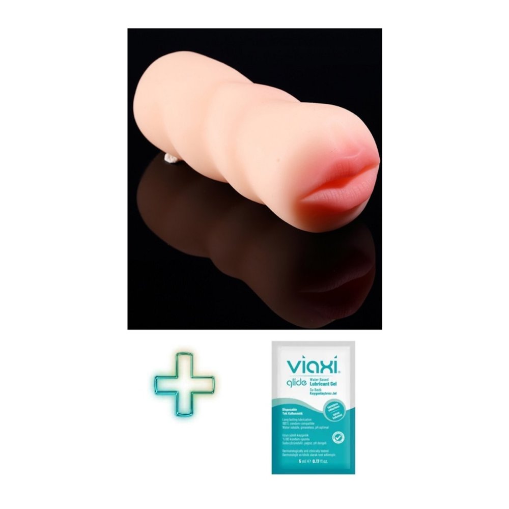 Silikon Yapay Oral Mastürbatör Kayganlaştırıcı Hediyeli