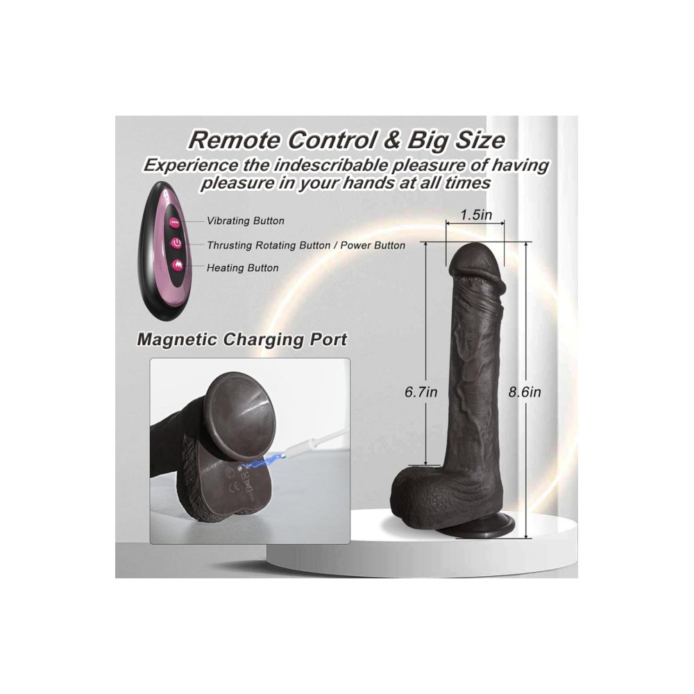 Siyah USB Şarjlı Su Geçirmez 9 Titreşim Modlu Git-Gel Yapan Penis Dildo Vibratör Strapon Kemer Hediyeli — görsel 2