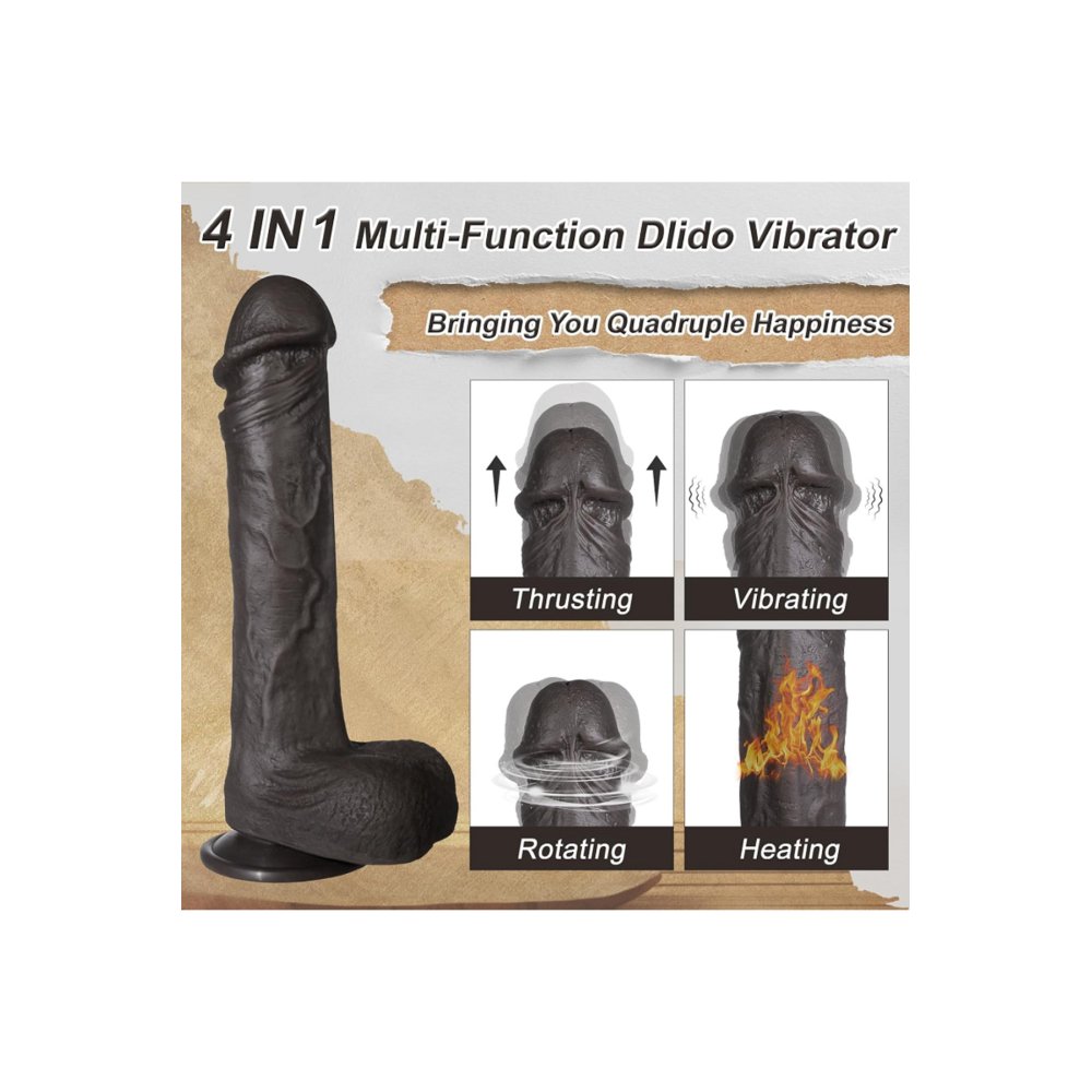 Siyah USB Şarjlı Su Geçirmez 9 Titreşim Modlu Git-Gel Yapan Penis Dildo Vibratör Strapon Kemer Hediyeli — görsel 3
