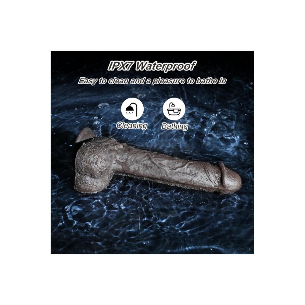 Siyah USB Şarjlı Su Geçirmez 9 Titreşim Modlu Git-Gel Yapan Penis Dildo Vibratör Strapon Kemer Hediyeli — görsel 7