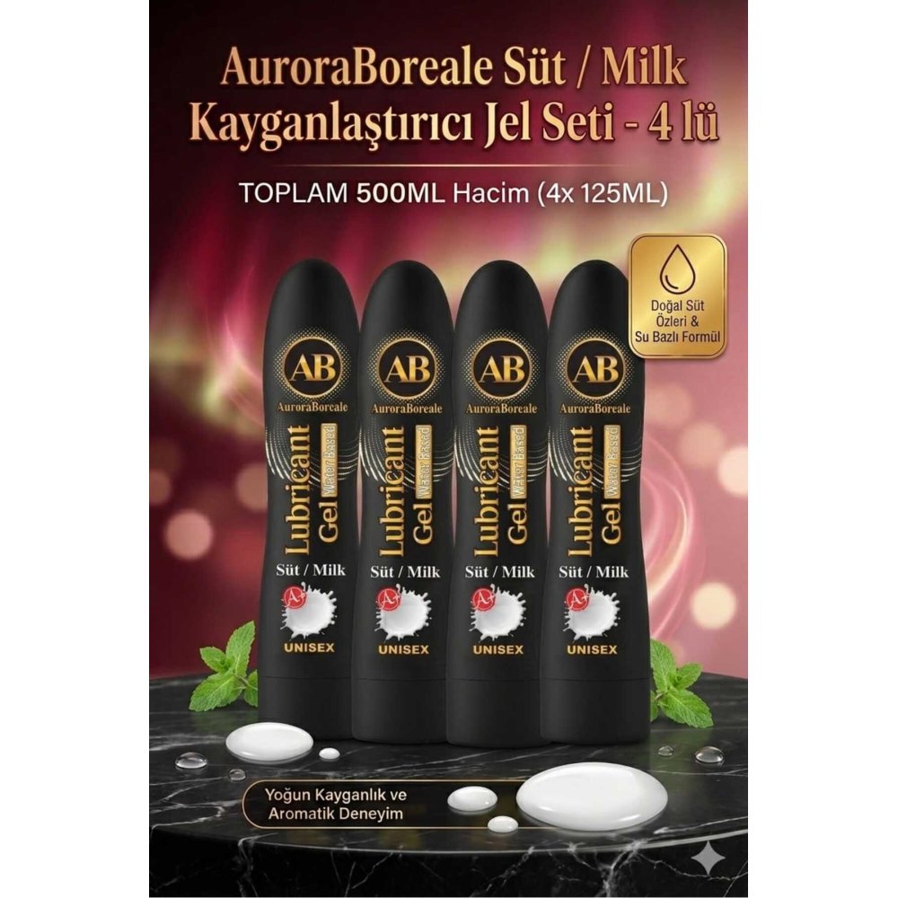Süt Aromalı A Kalite Kayganlaştırıcı Jel Lubricant Gel 500 ML 4 lü Süper Fırsat Sepeti