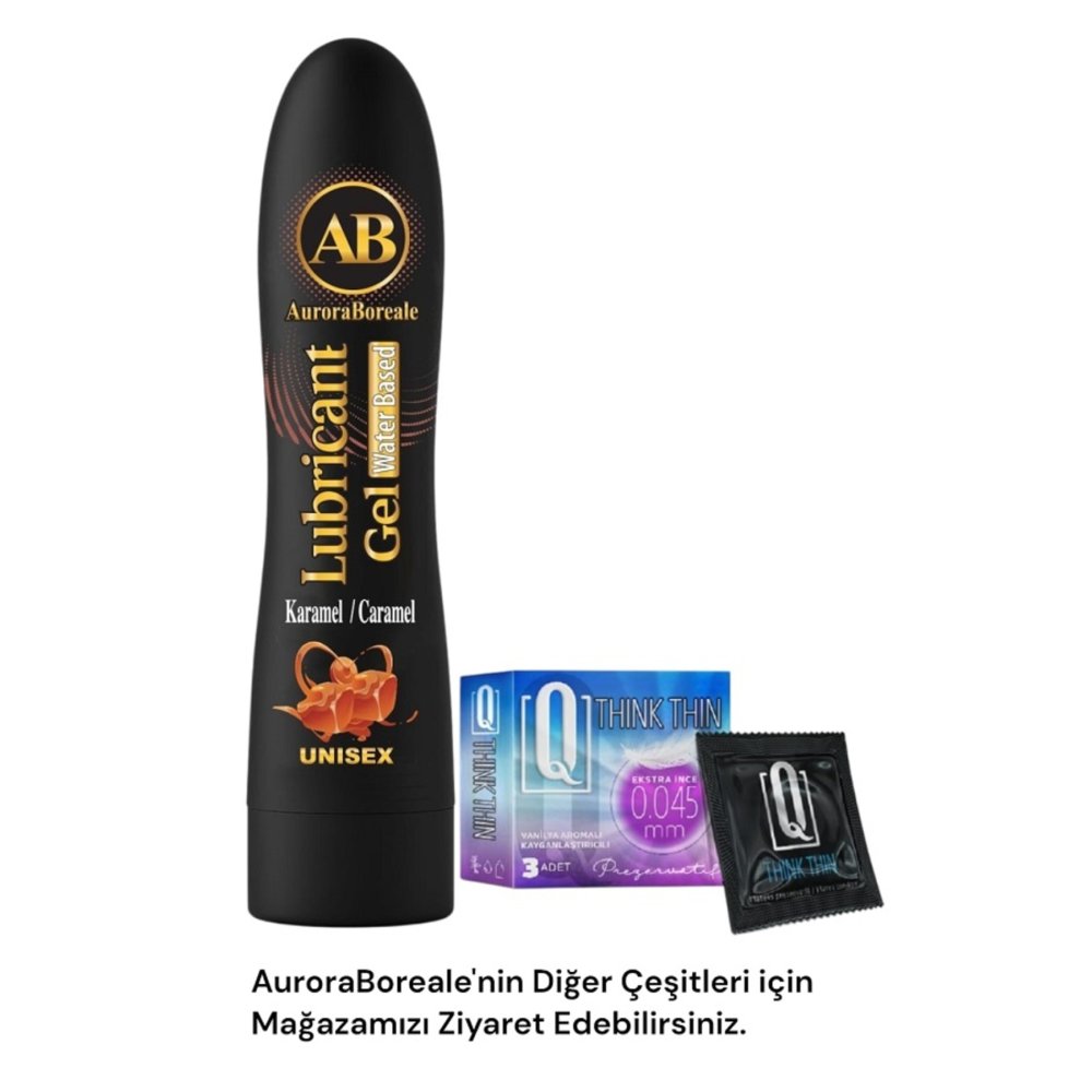 Tırtıklı 3 lü Prezervatif Condom Büyük Boy Karamel Aromalı Kayganlaştırıcı Jel Seti