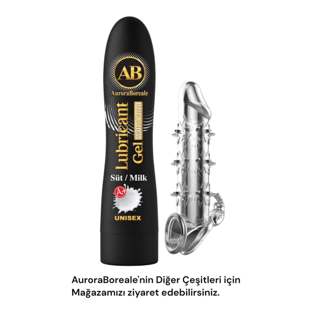 Tırtıklı Şeffaf Penis Kılıfı Büyük Boy Süt Aromalı Kayganlaştırıcı Jel Seti