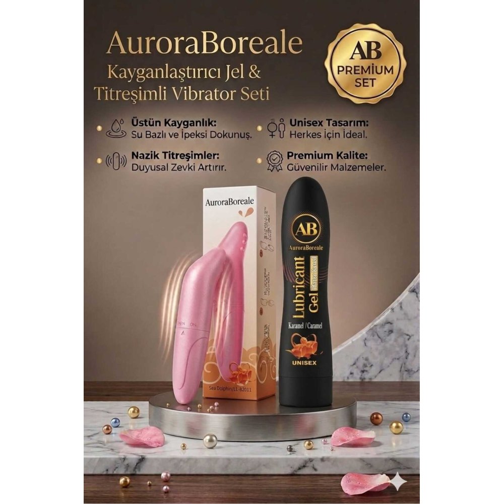 Titreşimli Klitoral Uyarıcı Tırtıklı Mini Vibratör Karamel Aromalı Kayganlaştırıcı Jel 2 li Paket