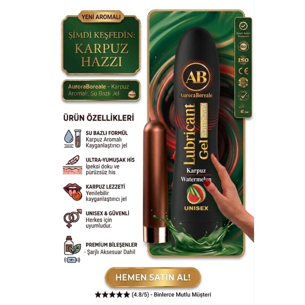 USB Şarjlı 10 Modlu Vibratör Dildo Premium Karpuzlu Kayganlaştırıcı Jel Set