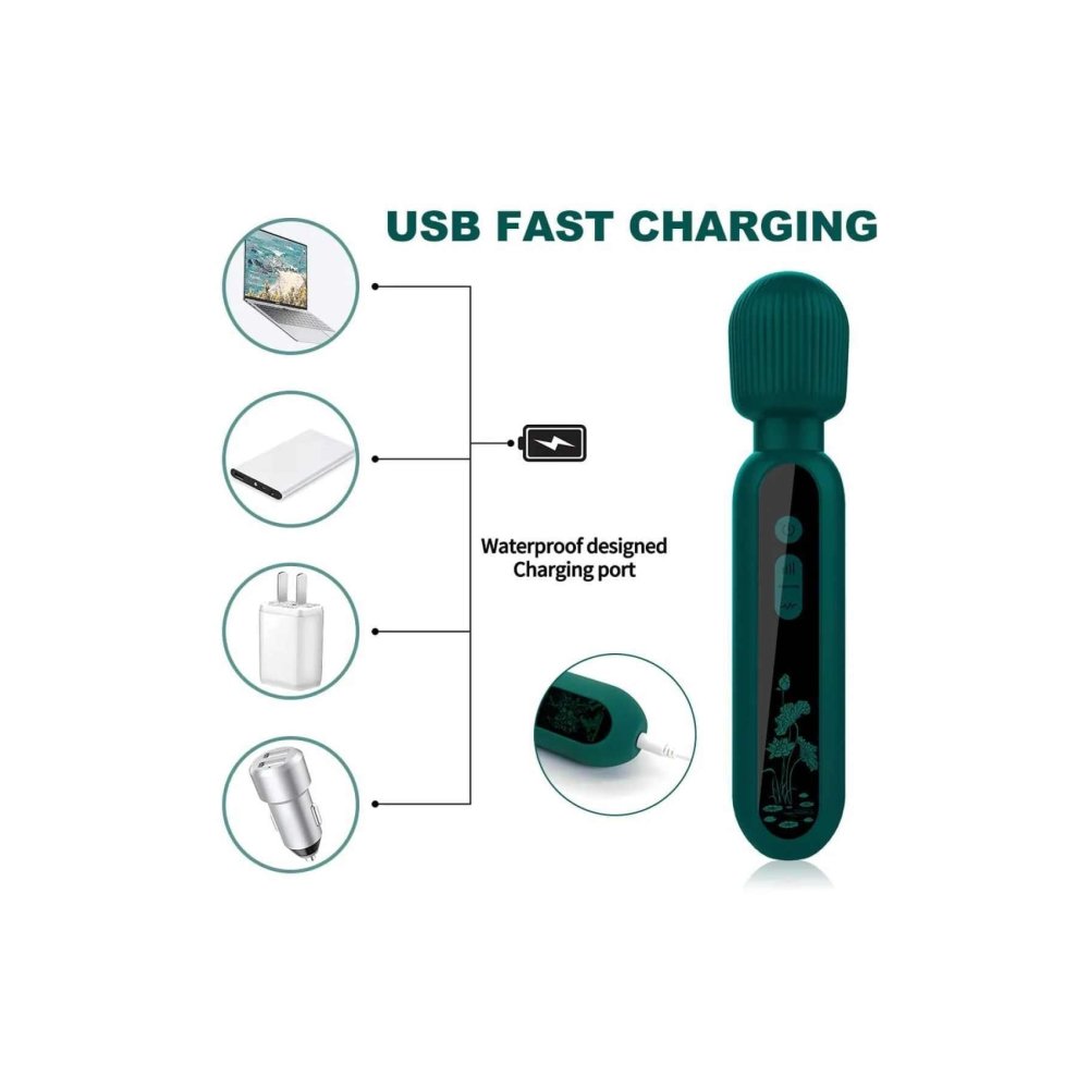 Usb Şarjlı Titreşimli Sessiz Vibratör Teknolojik Ekran Dijital Vibratör 20 Cm — görsel 2