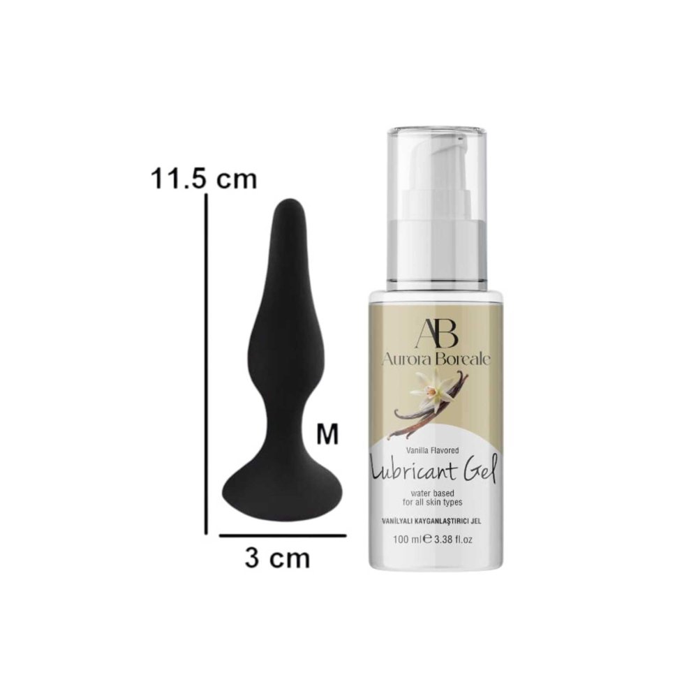 Vanilyalı Lubricant Jel M Beden Siyah Renk Plug 100 Ml Lubricant Jel