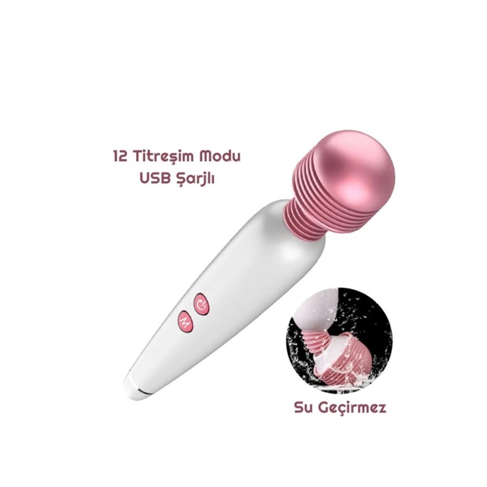 Vibex Usb Şarjlı Klitoral Uyarıcı 12 Hızlı Wand Vibratör Kayganlaştırıcı — görsel 3