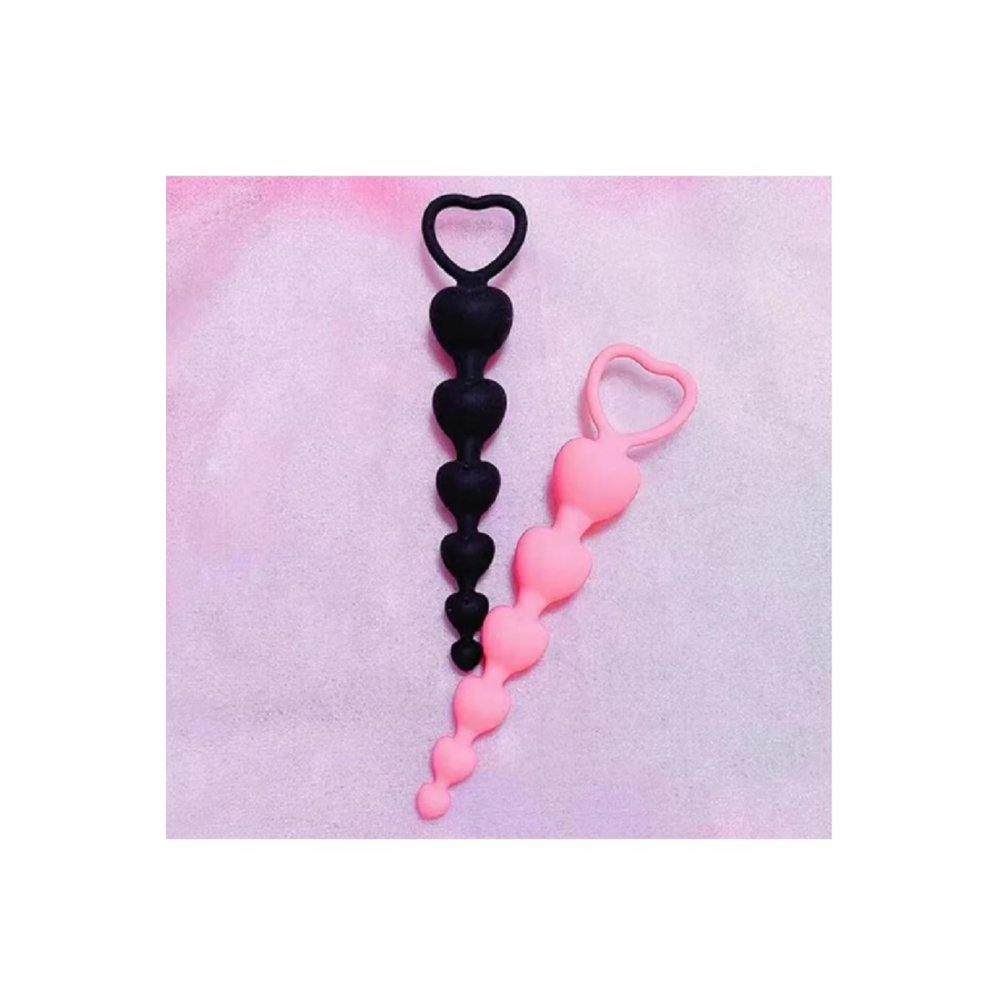 Yüksek Kalite Anal Plug Tıpa 6 Boğumlu 18 cm Kalpli 3 Renk Anal Oyuncak Seti — görsel 4