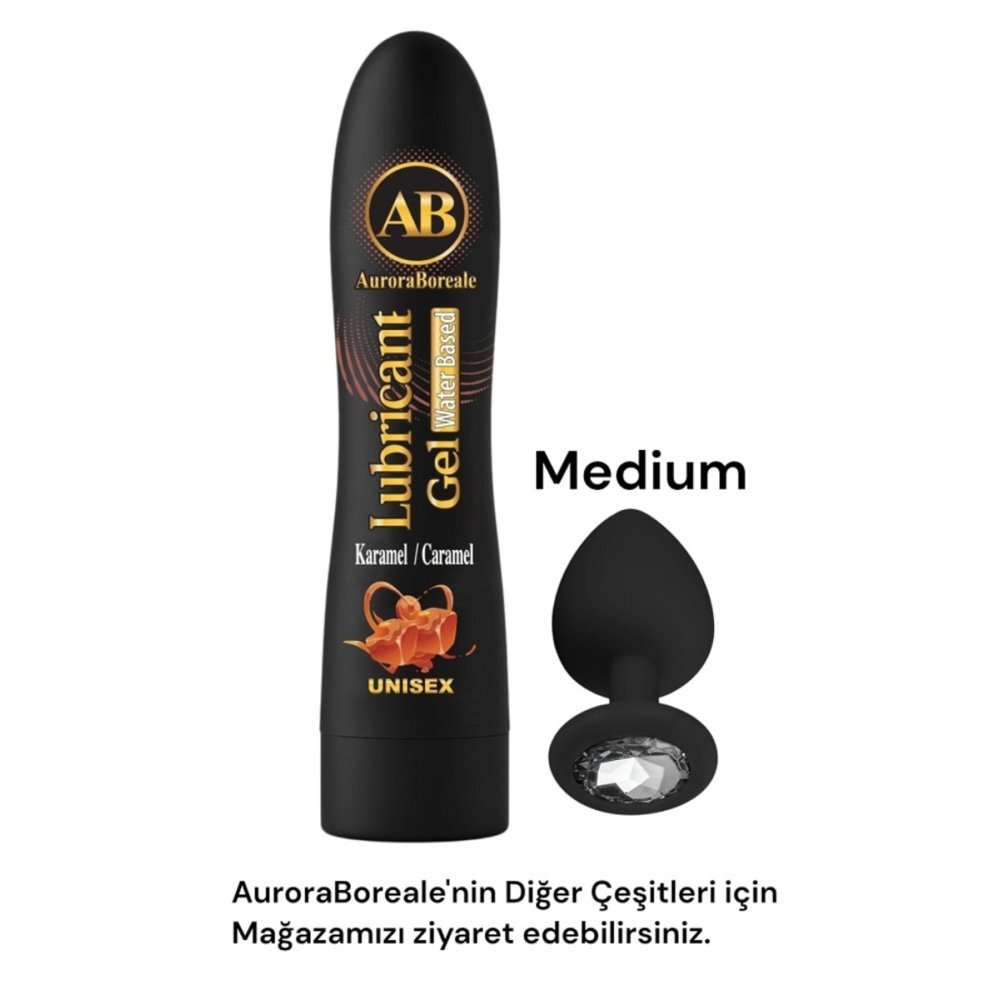 Yüksek kalite Beyaz Taşlı Anal Plug Büyük Boy Karamelli Kayganlaşatırıcı jel Seti