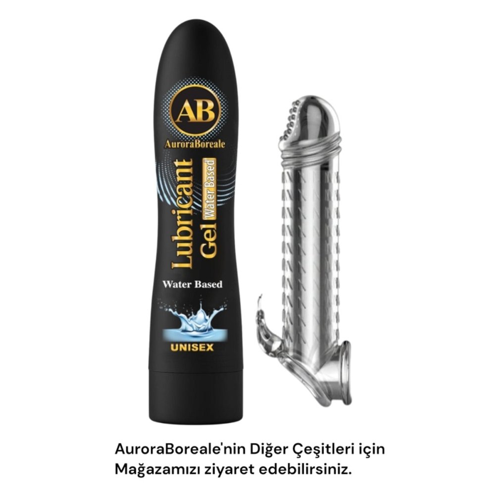 Yüksek Kalite Pürüzsüz Şeffaf Penis Kılıfı Büyük Boy Sade Kayganlaştırıcı Jel Seti